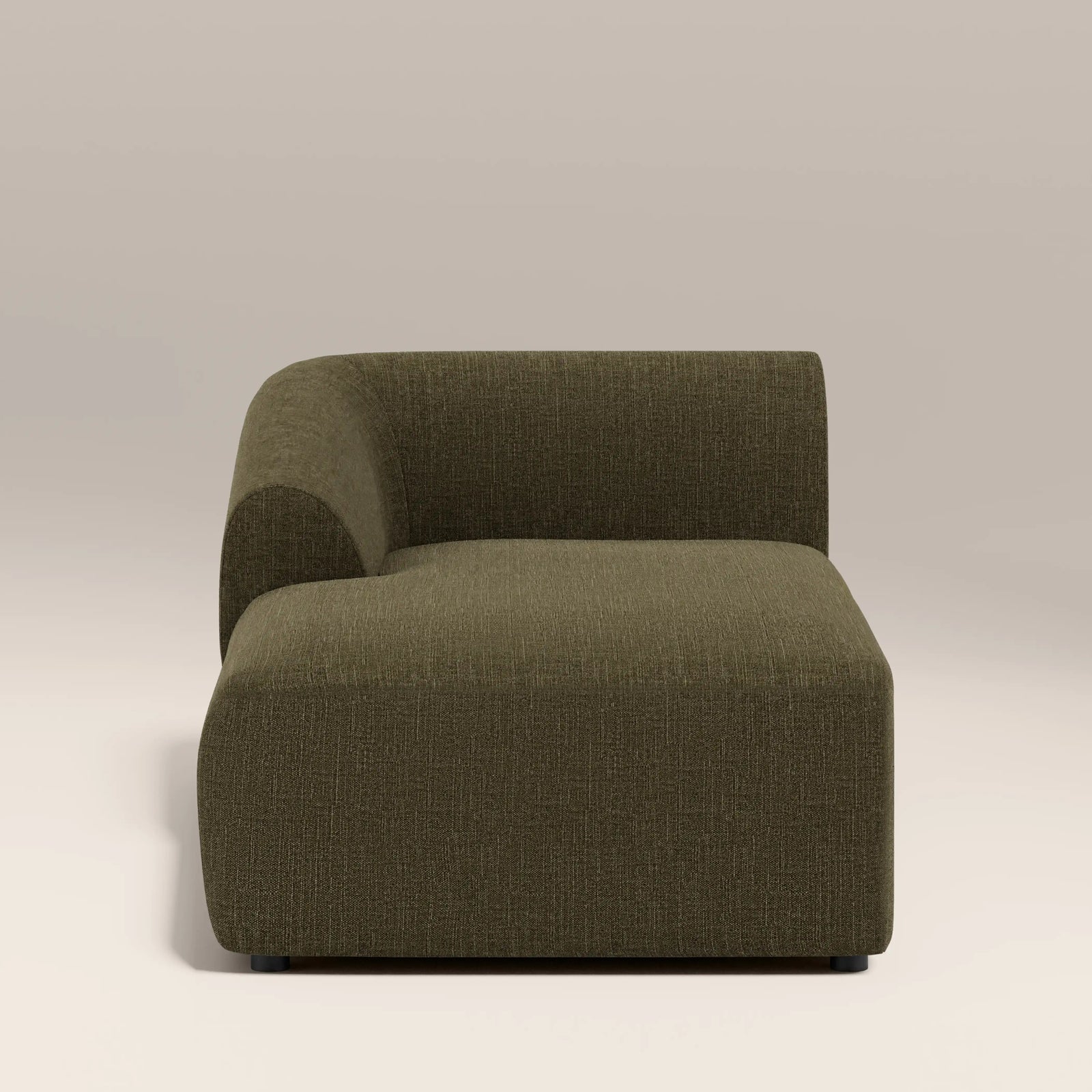 Malmo Left Chaise Module Section | Olive Green Velvet Chenille