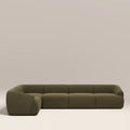 Malmo Left Hand 4 Seater Corner Sofa | Olive Green Velvet Chenille