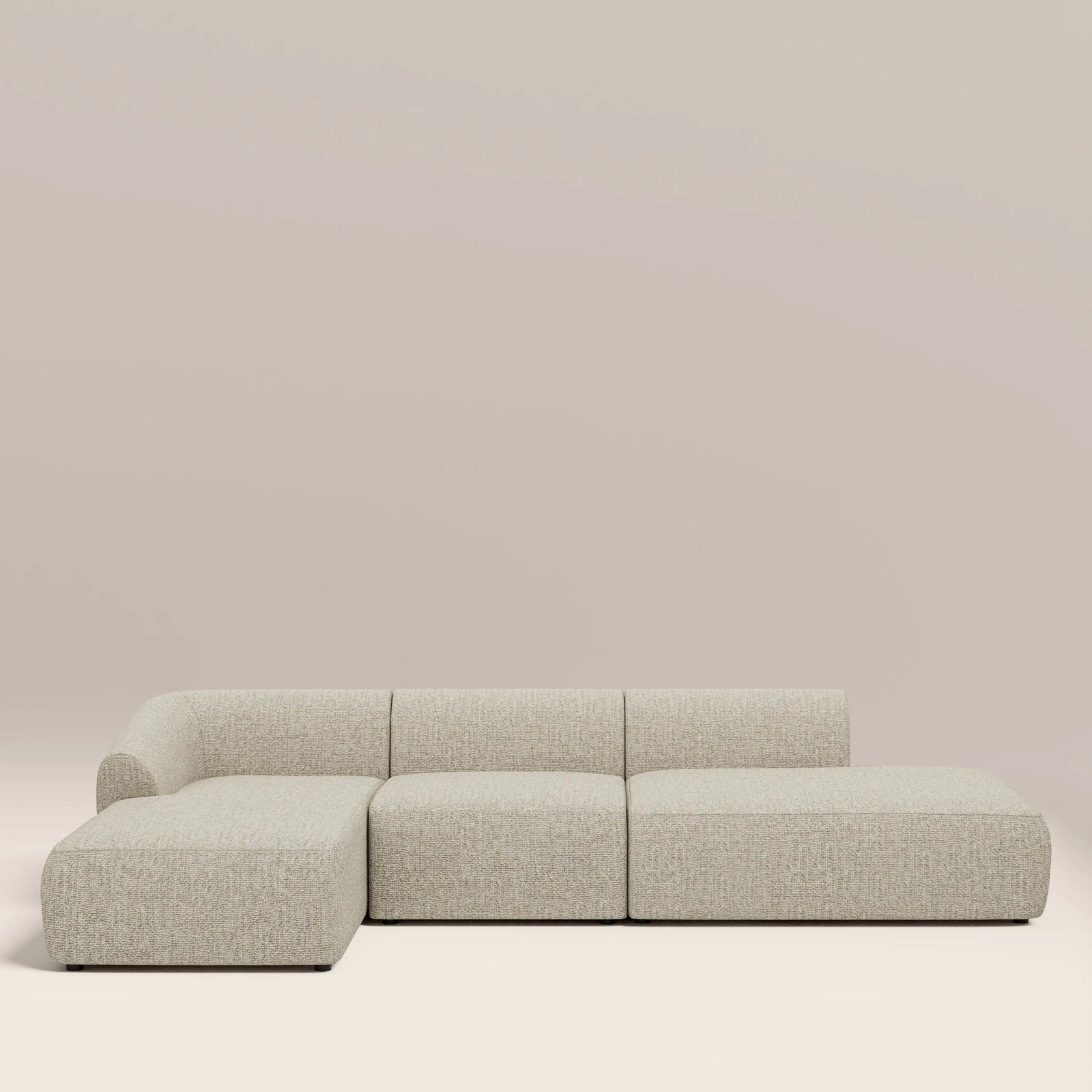 Malmo Left Hand 3 Seater L Shape Sofa | Oatmeal Woven Boucle
