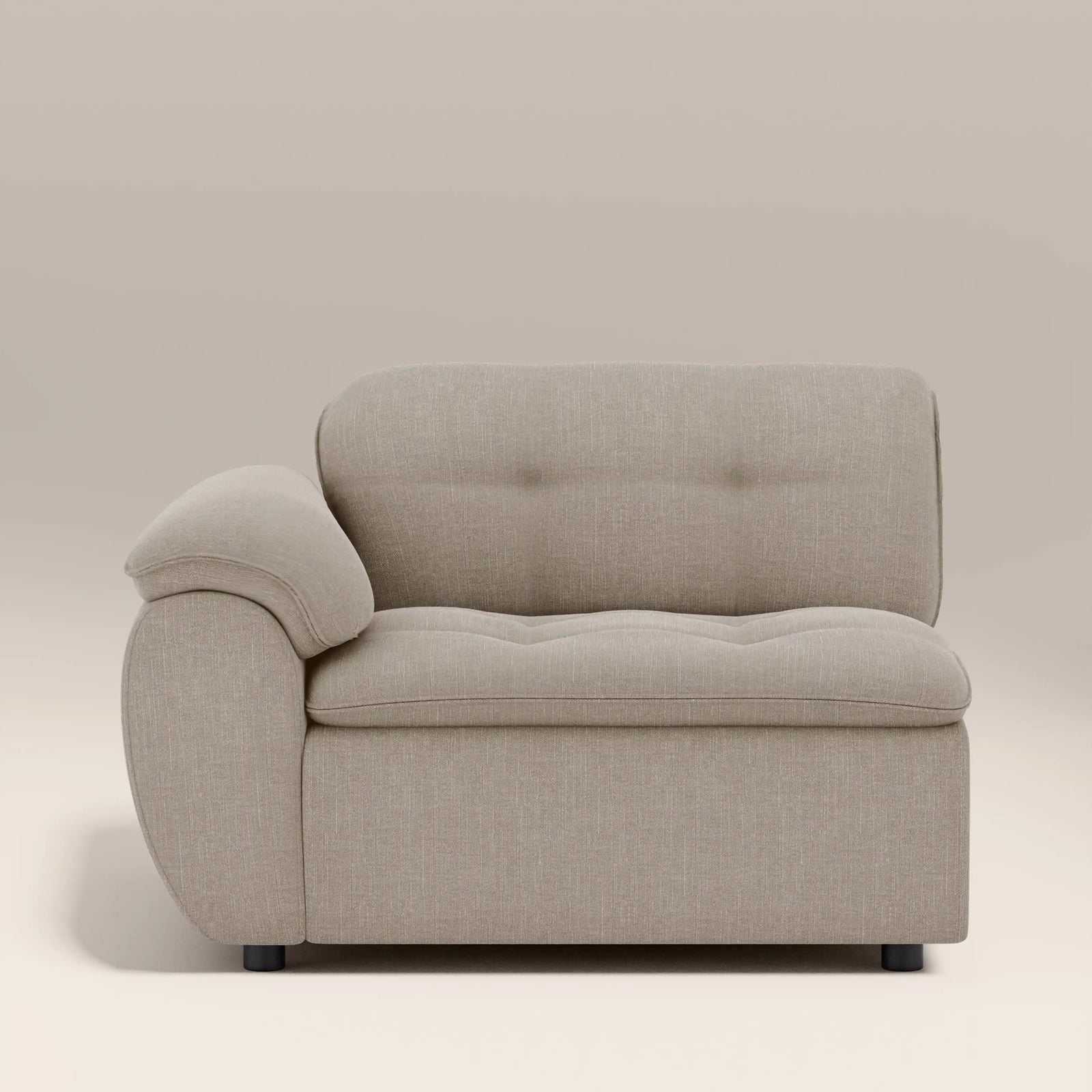 Bamba Left Hand Module Section | Pebble Grey Velvet Chenille