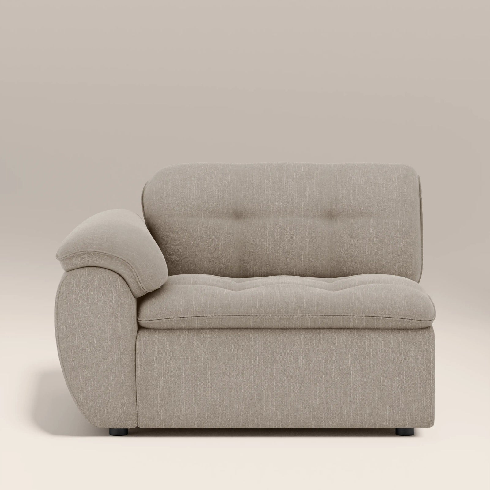 Bamba Left Hand Module Section | Pebble Grey Velvet Chenille