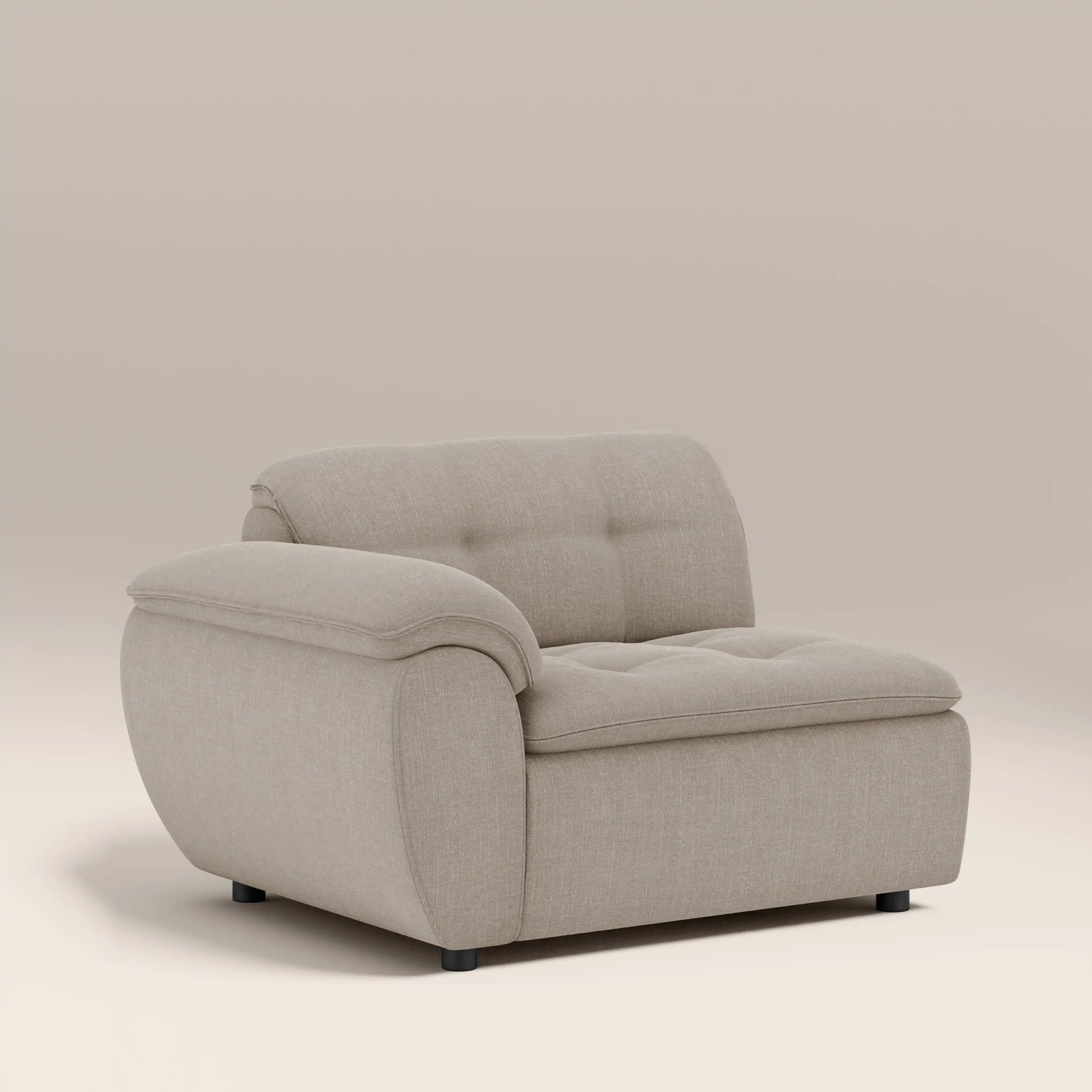 Bamba Left Hand Module Section | Pebble Grey Velvet Chenille