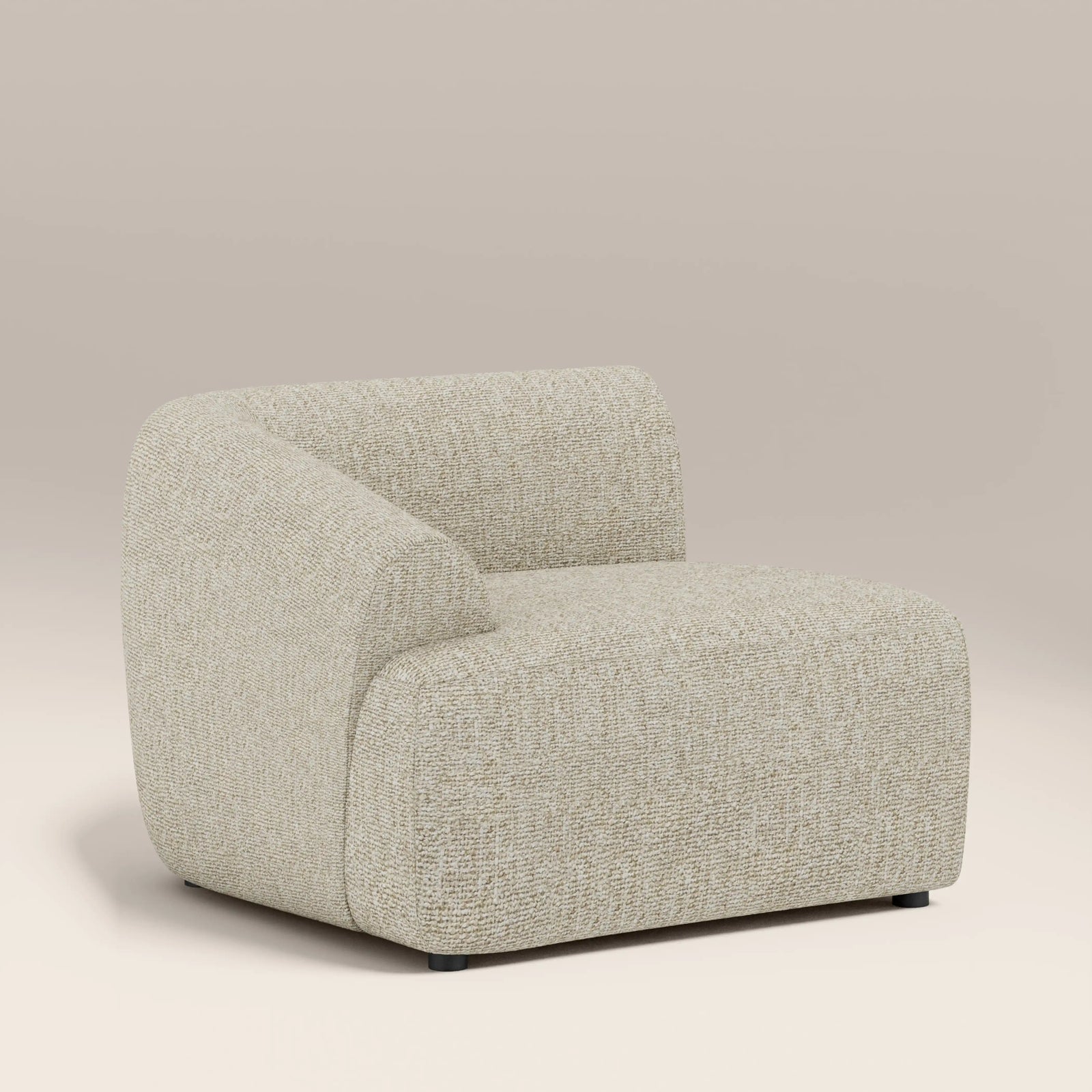 Malmo Left Hand Module Section | Oatmeal Woven Boucle