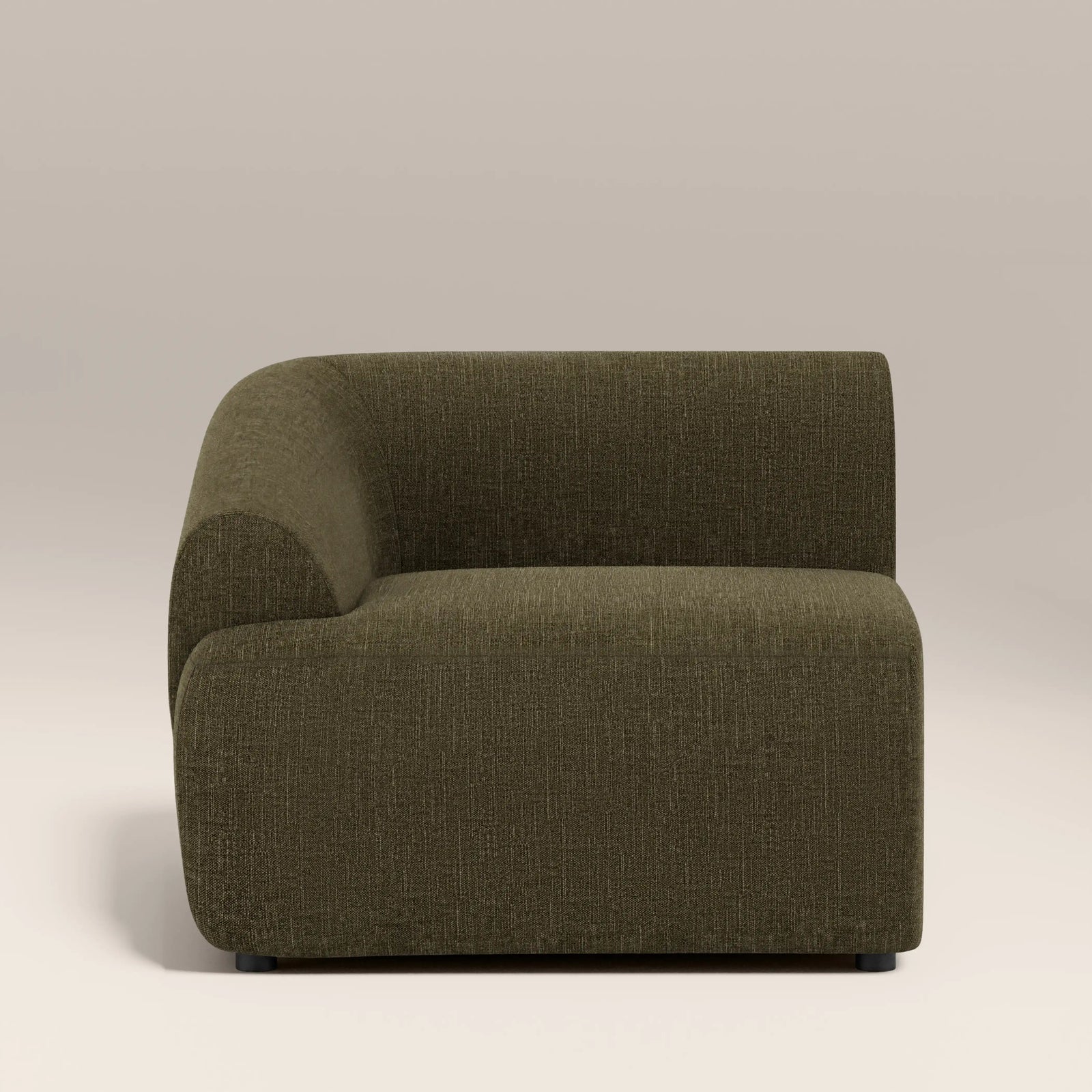 Malmo Left Hand Module Section | Olive Green Velvet Chenille
