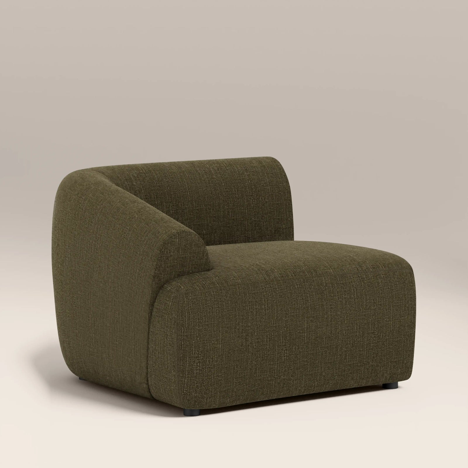Malmo Left Hand Module Section | Olive Green Velvet Chenille