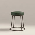 Austen Low Stool | Vintage Green Faux Leather & Rustic