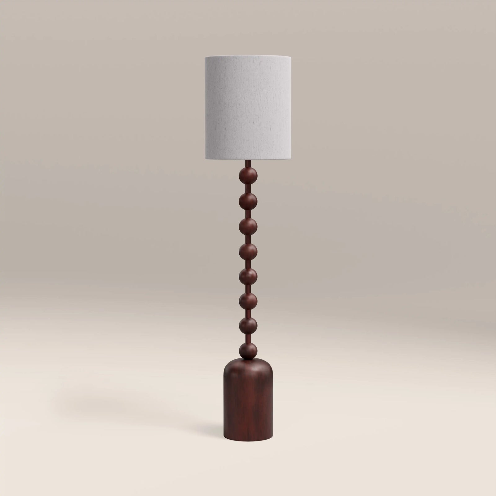 Latimer Floor Lamp | Natural Linen & Walnut