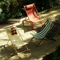 Lua Folding Deck Chair | Moss Green Stripe