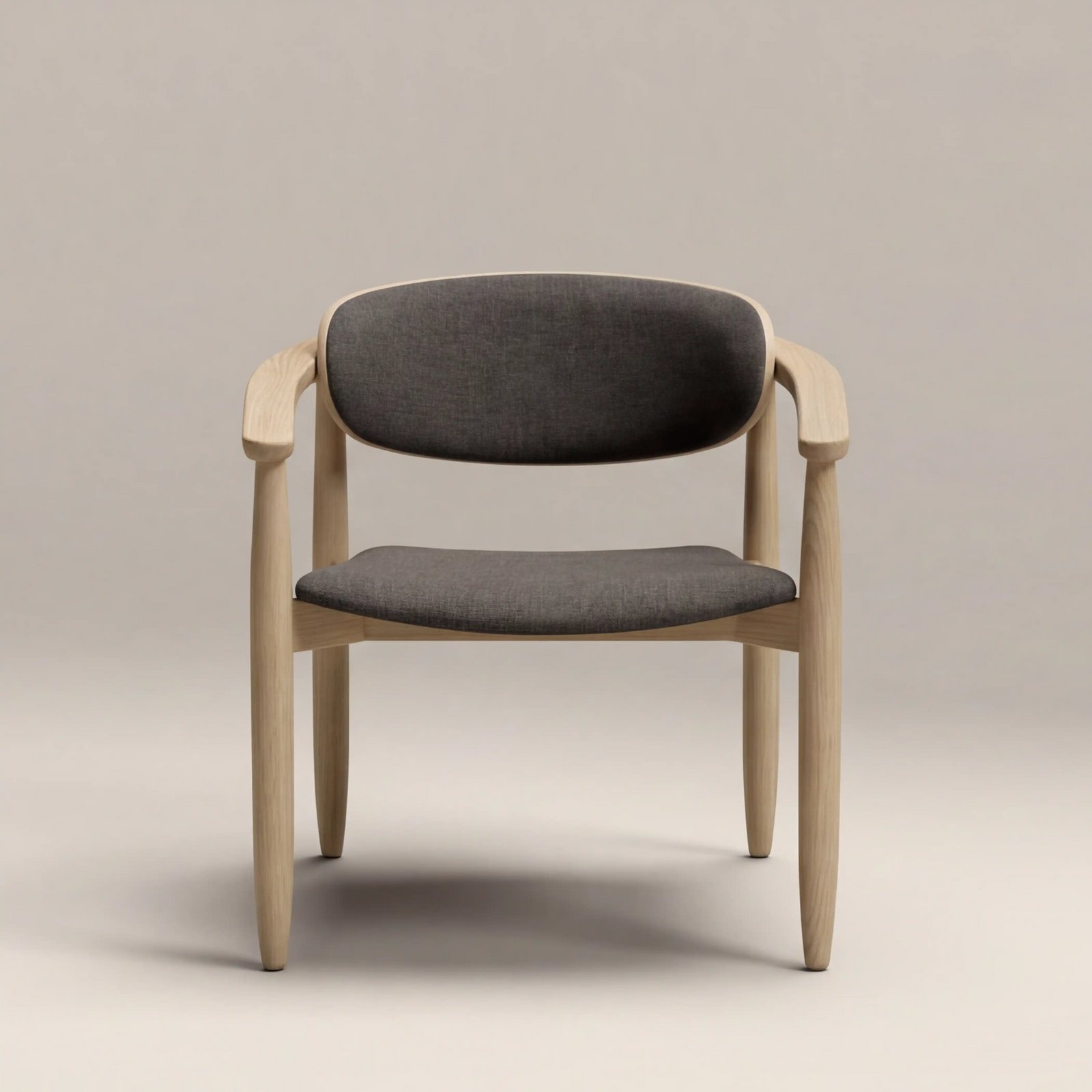 Emrik Stackable Wooden Carver Dining Chair | Upholstered Seat & Mixed Material Backrest