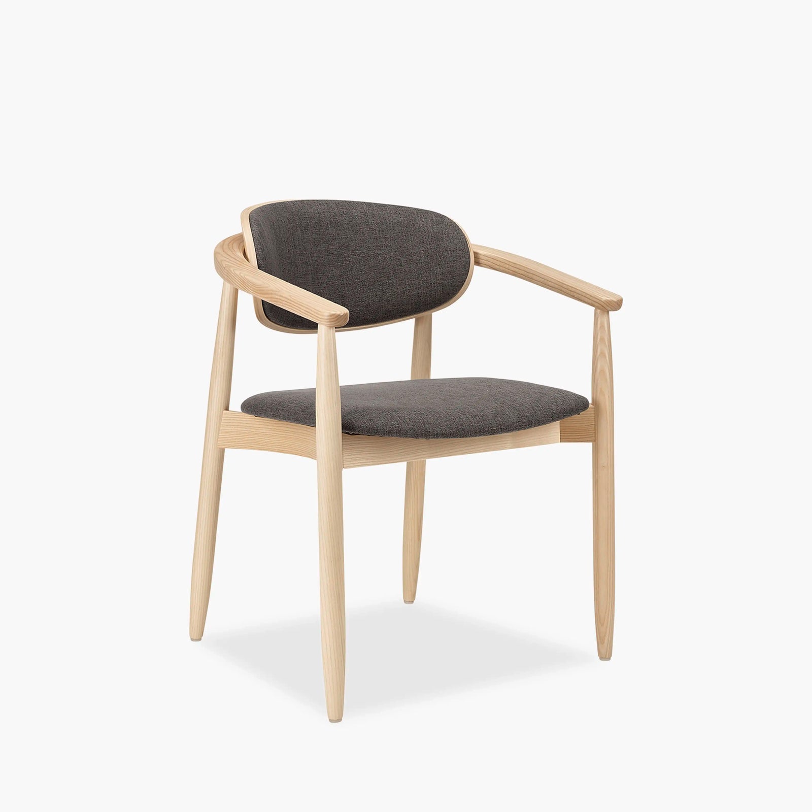 Emrik Carver Wooden Dining Chair | Upholstered Seat & Mixed Material Backrest