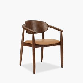 Emrik Carver Wooden Dining Chair | Upholstered Seat & Wide Backrest