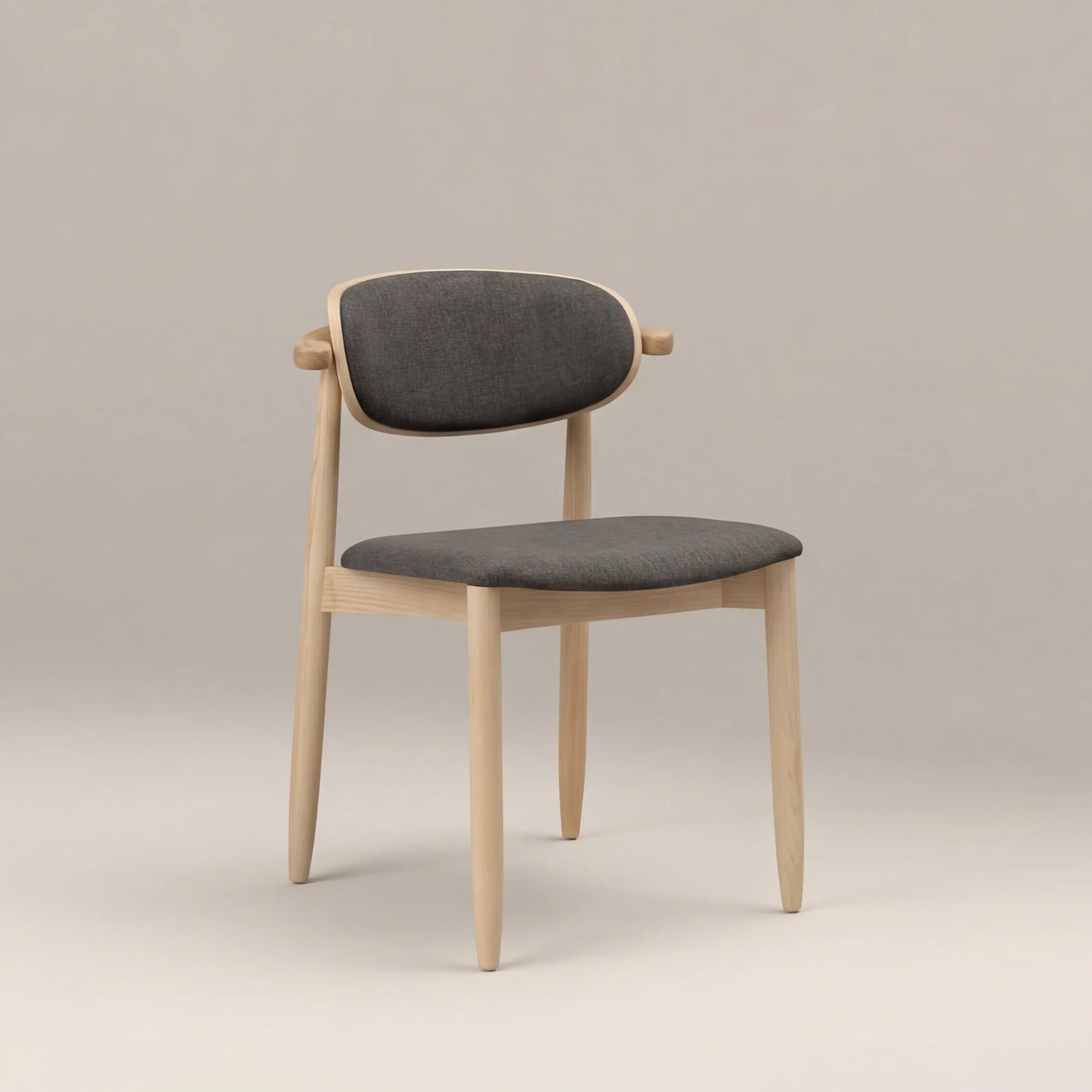Emrik Wooden Dining Chair | Upholstered Seat & Mixed Material Backrest