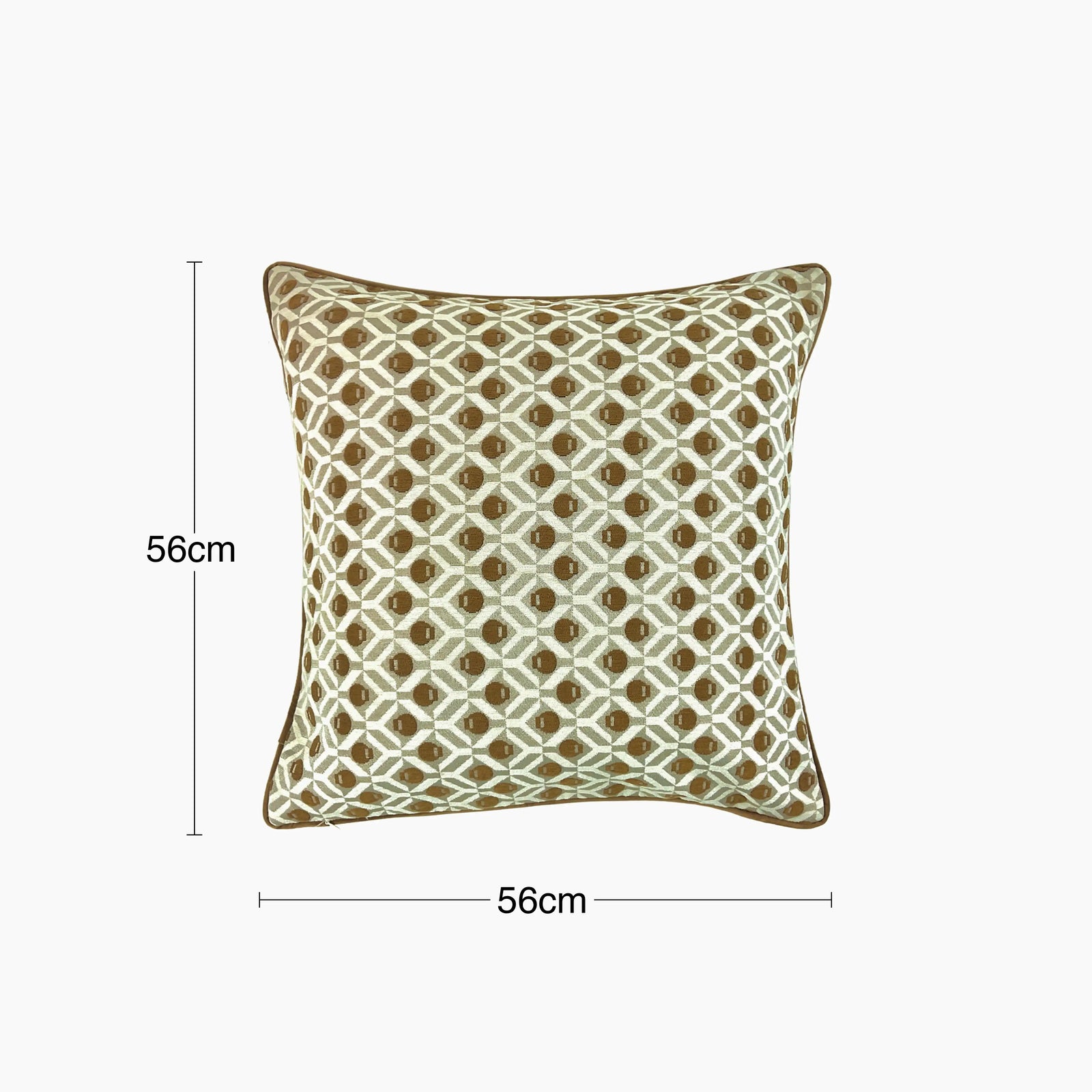 Nexo Large Square Fabric Cushion | Whiskey Brown & Cream