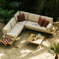 Milo Garden Corner Sofa Set | Natural & Taupe