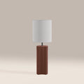 Milad Table Lamp | Natural Linen & High Gloss Burgundy