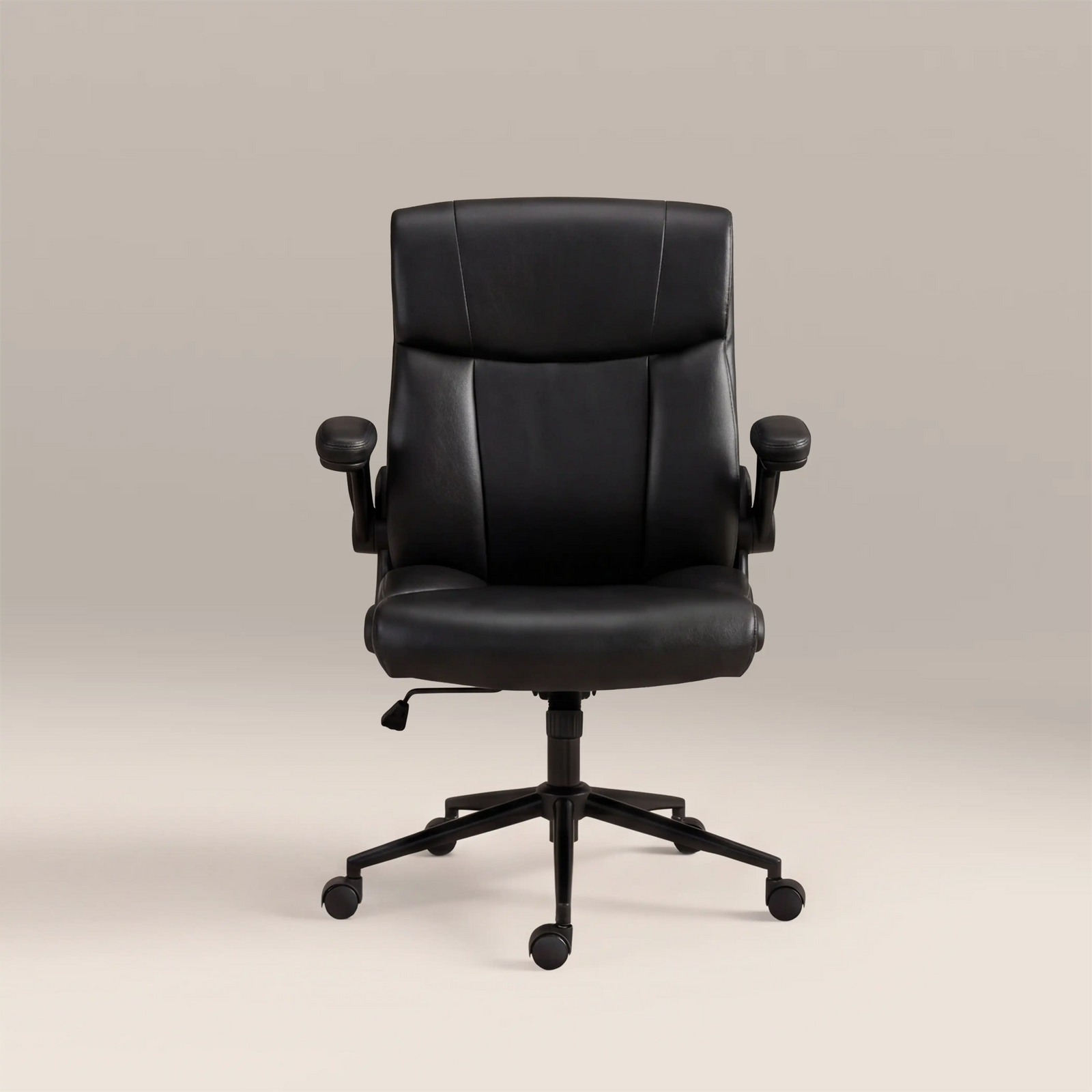 Adra Office Chair | Vintage Black Faux Leather & Black