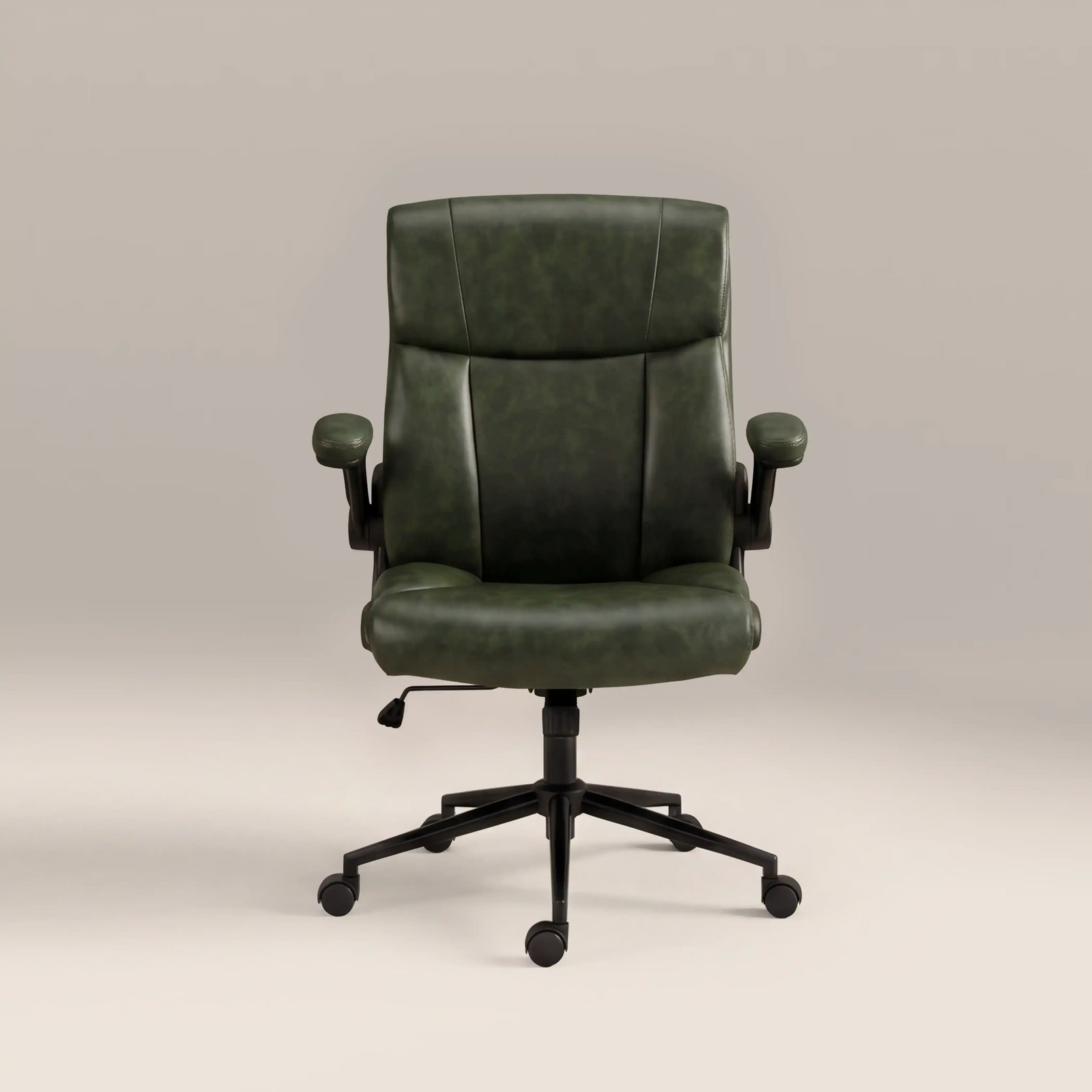 Adra Office Chair | Vintage Green Faux Leather & Black