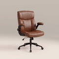 Adra Office Chair | Vintage Tan Faux Leather & Black