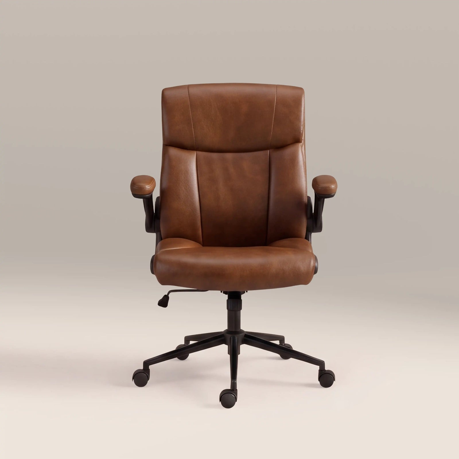 Adra Office Chair | Vintage Tan Faux Leather & Black