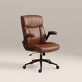 Adra Office Chair | Vintage Tan Faux Leather & Black