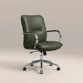 Flynn Office Chair | Vintage Green Faux Leather & Chrome