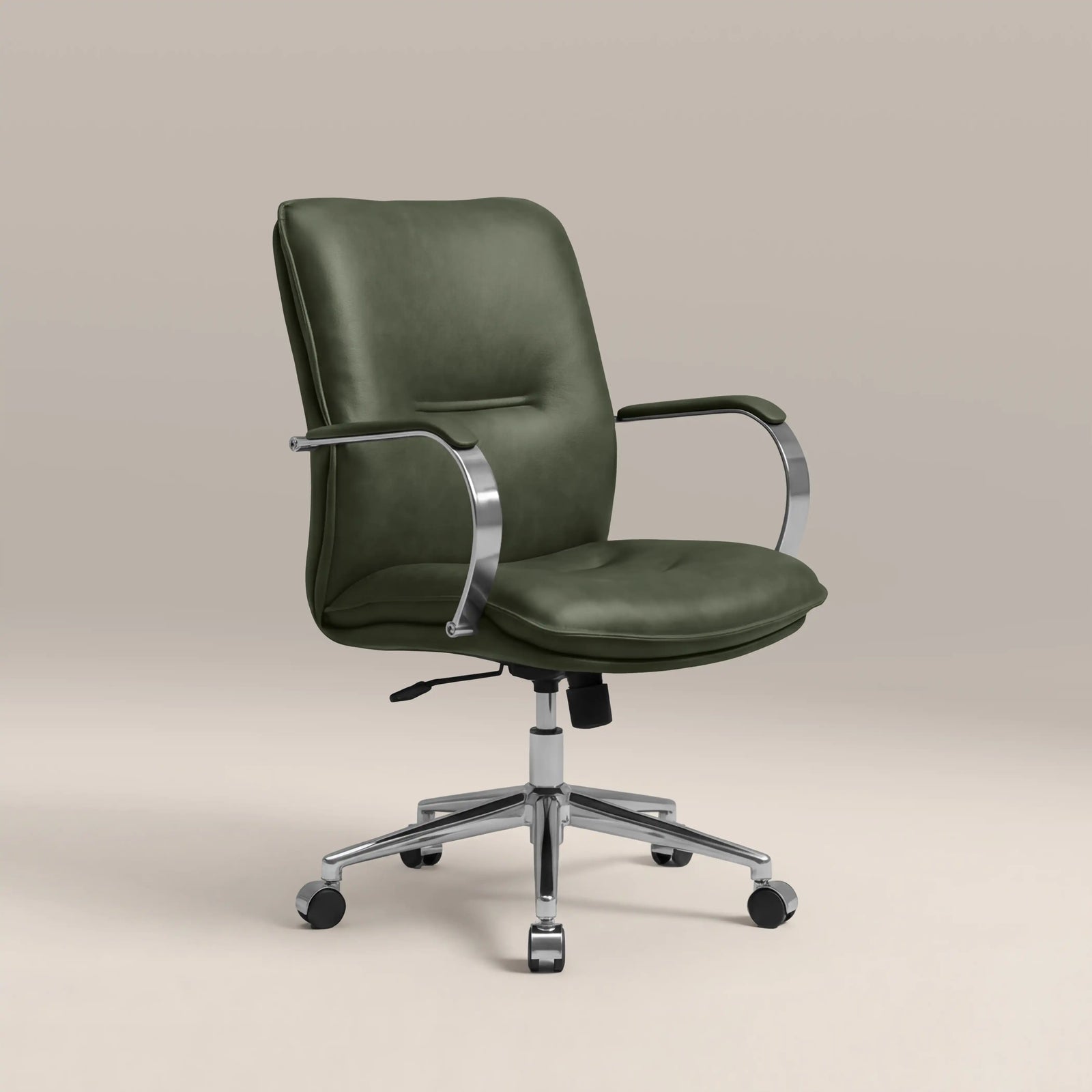 Flynn Office Chair | Vintage Green Faux Leather & Chrome