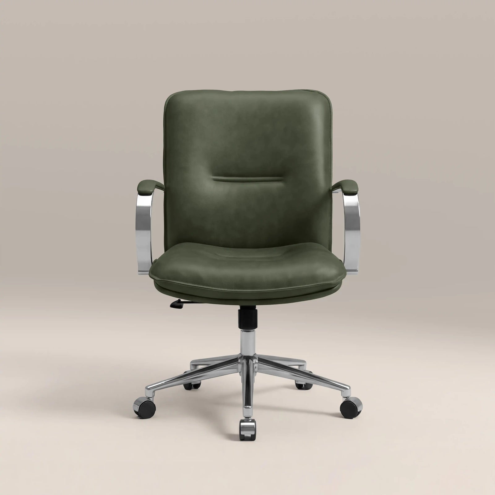 Flynn Office Chair | Vintage Green Faux Leather & Chrome