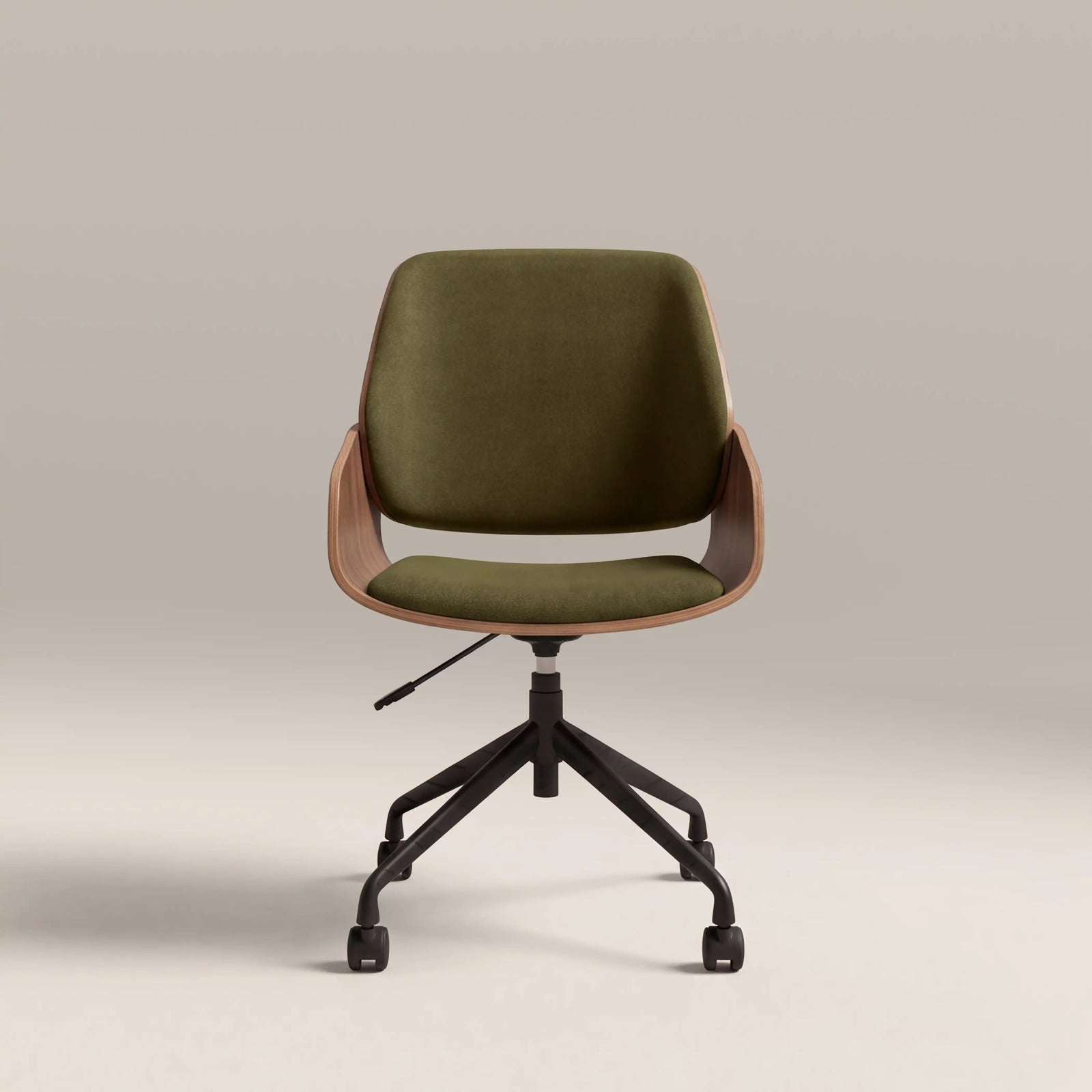 Franklin Office Chair | Moss Green Sustainable Mohair Velvet & Walnut