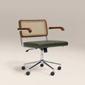 Kenton Office Chair | Vintage Green Faux Leather & Chrome