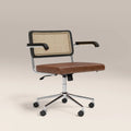 Kenton Office Chair | Vintage Tan Faux Leather & Chrome