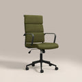 Mae High Back Office Chair | Olive Green Sustainable Velvet & Black