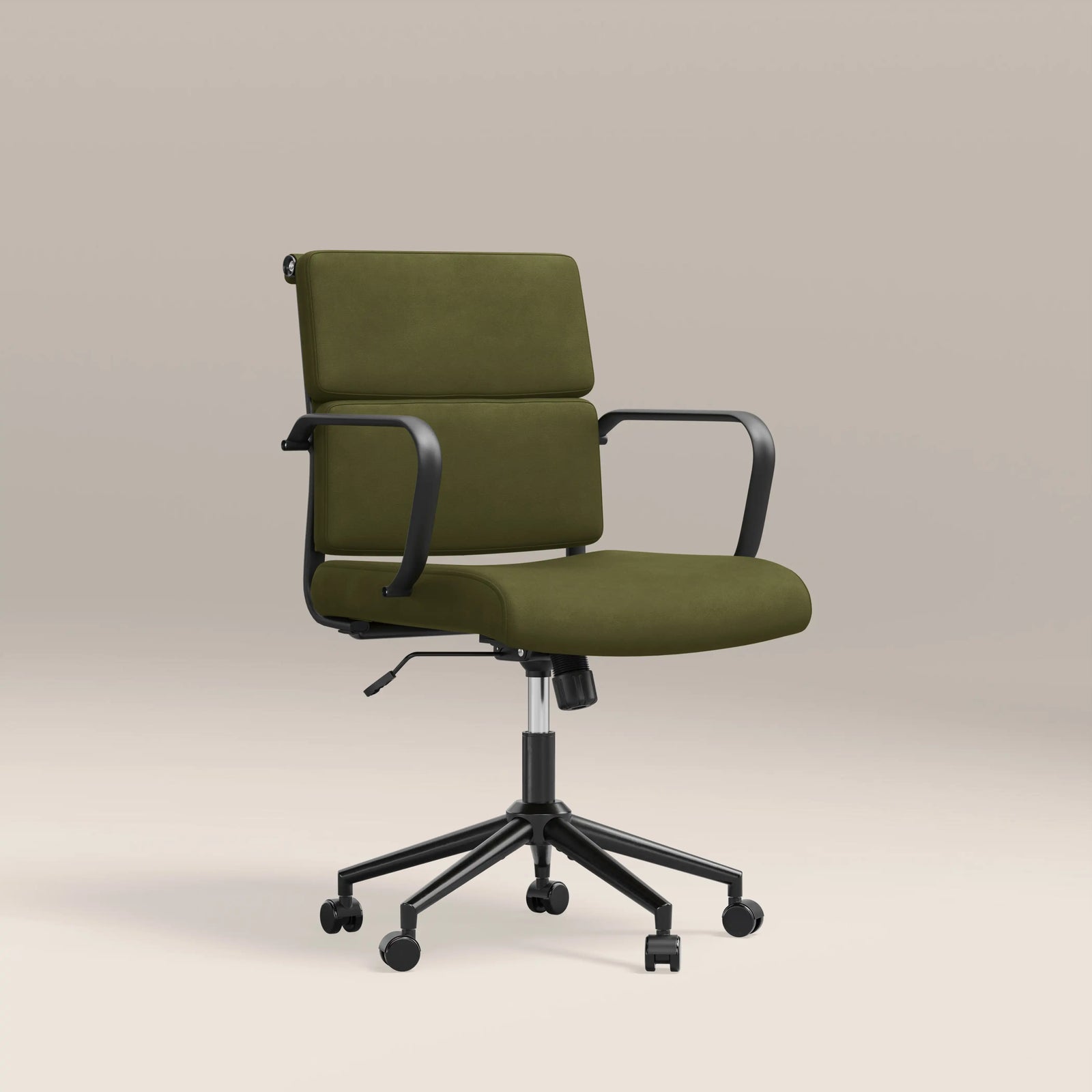 Mae Office Chair | Olive Green Sustainable Velvet & Black