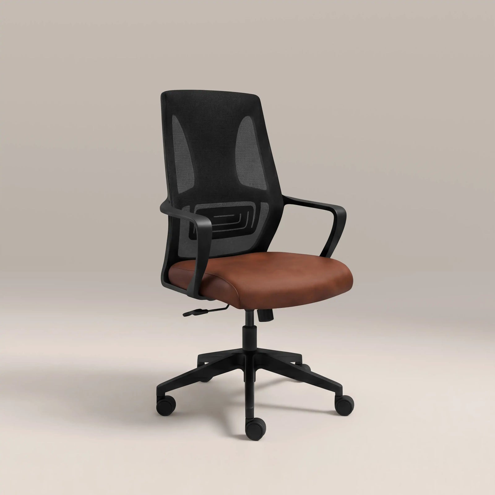 Moda Office Chair | Vintage Tan Faux Leather & Black