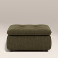 Bamba Ottoman | Olive Green Velvet Chenille