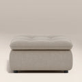 Bamba Ottoman | Pebble Grey Velvet Chenille