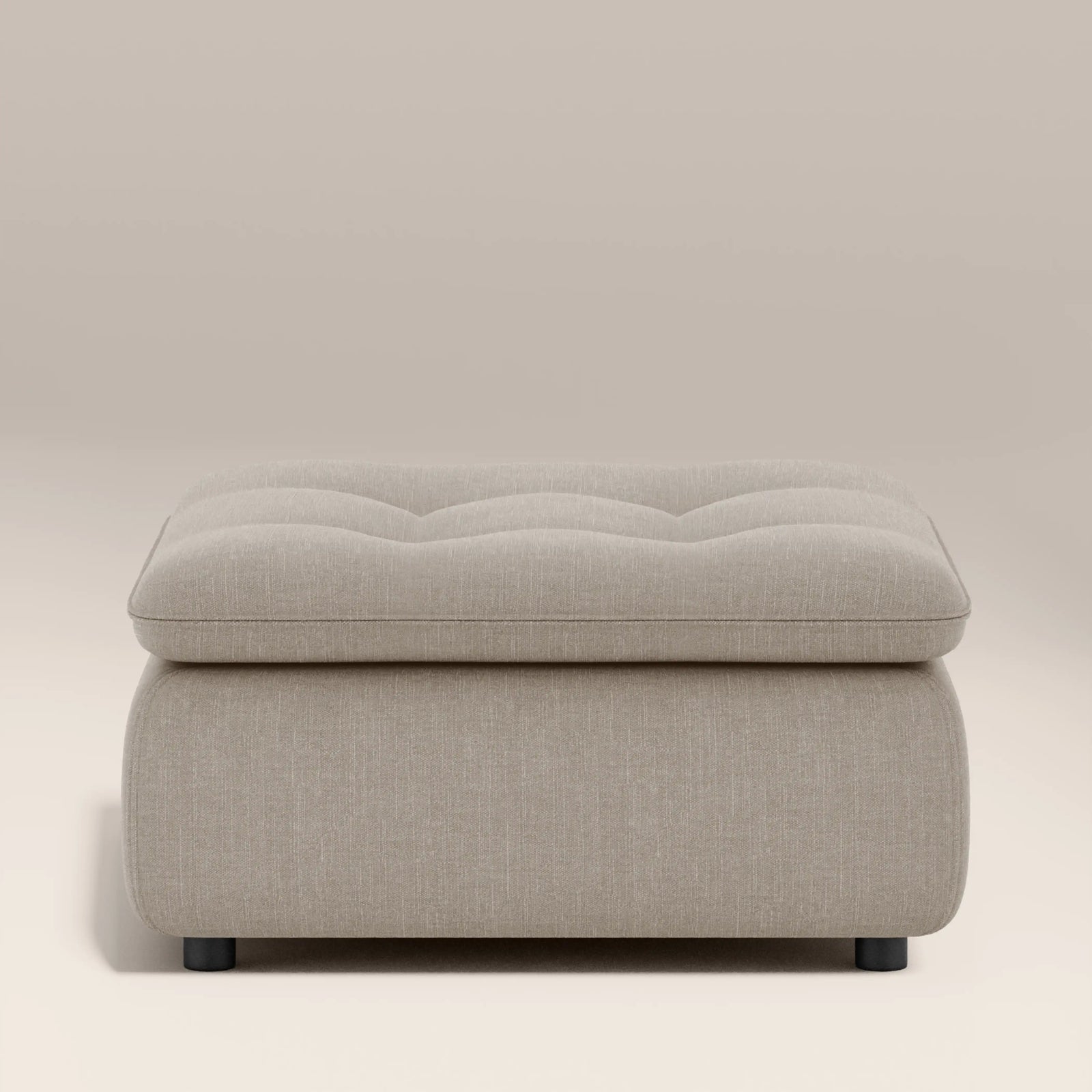 Bamba Ottoman | Pebble Grey Velvet Chenille