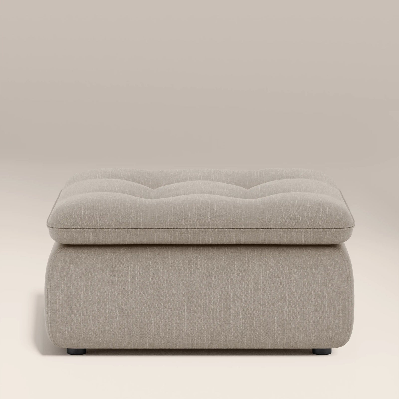 Bamba Ottoman | Pebble Grey Velvet Chenille