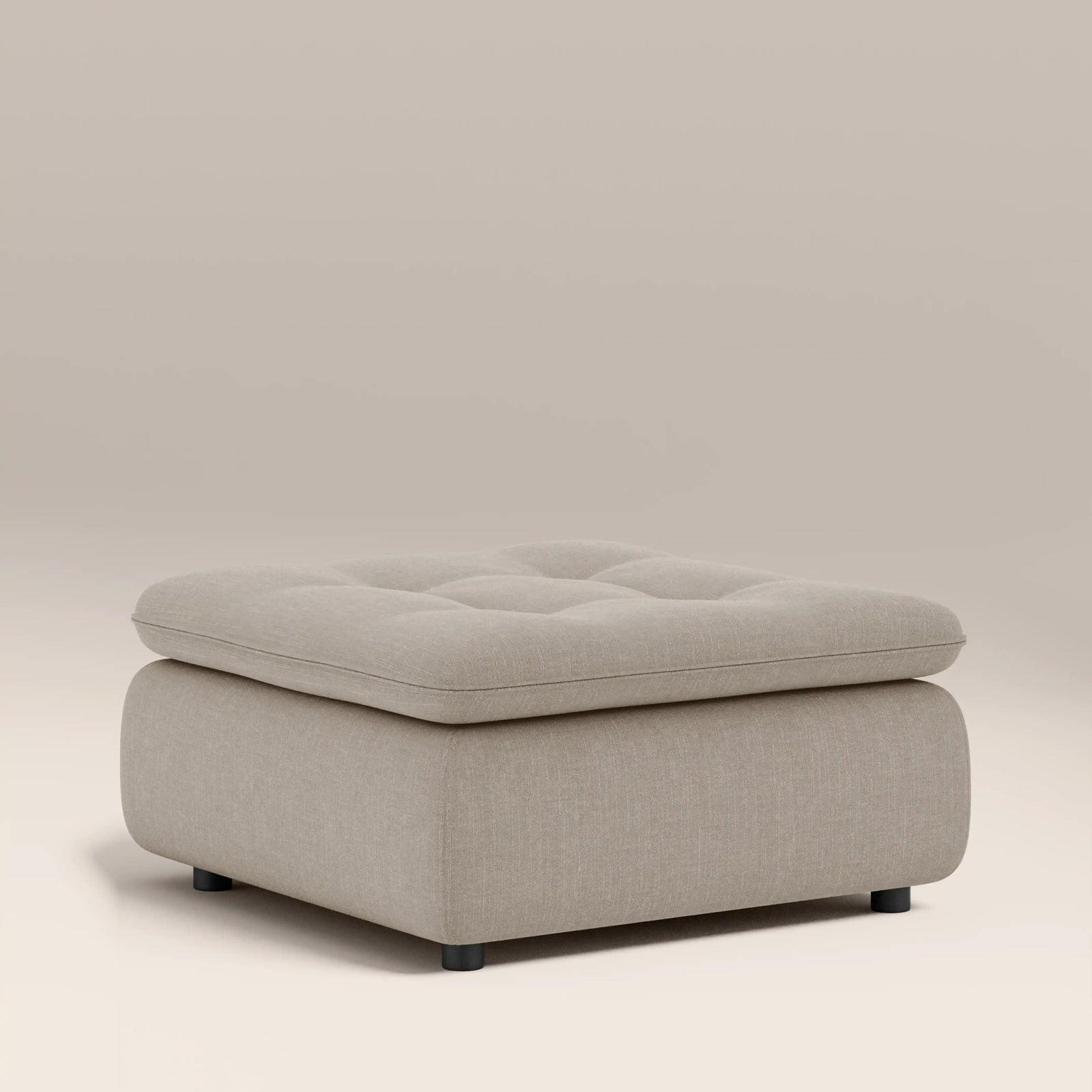 Bamba Ottoman | Pebble Grey Velvet Chenille