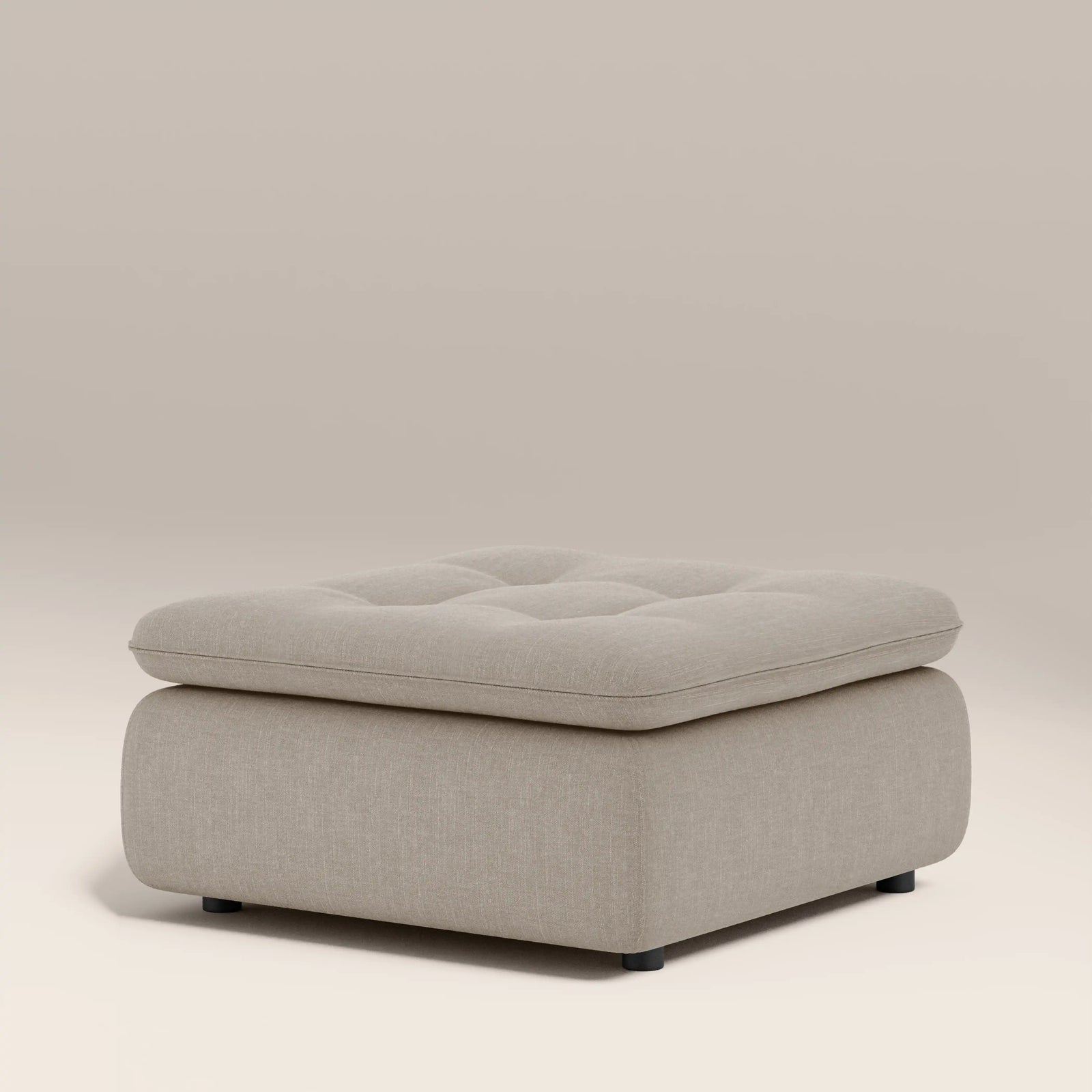 Bamba Ottoman | Pebble Grey Velvet Chenille