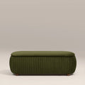 Bronte Storage Ottoman | Olive Green Sustainable Velvet