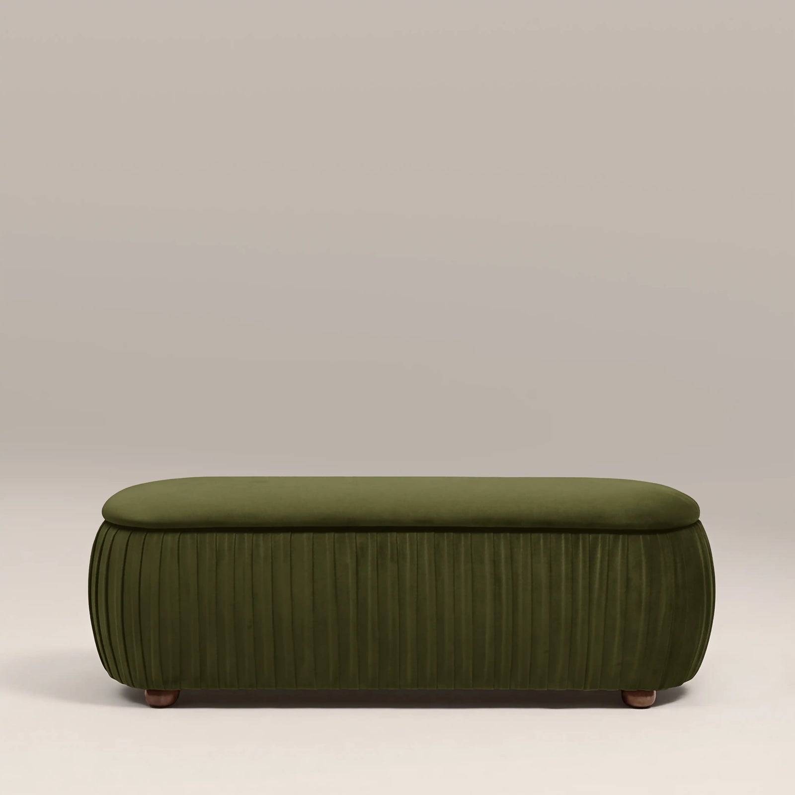 Bronte Storage Ottoman | Olive Green Sustainable Velvet