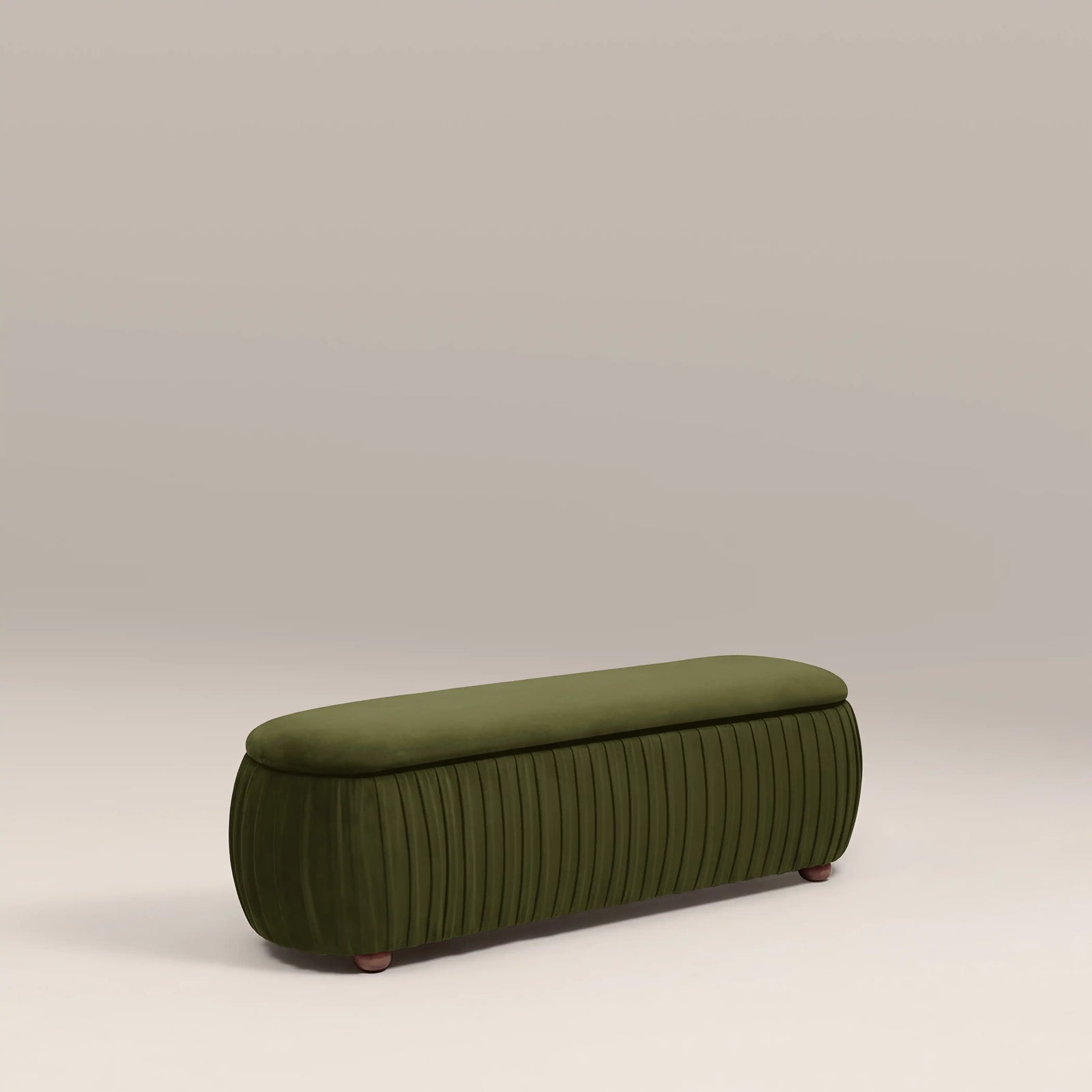 Bronte Storage Ottoman | Olive Green Sustainable Velvet