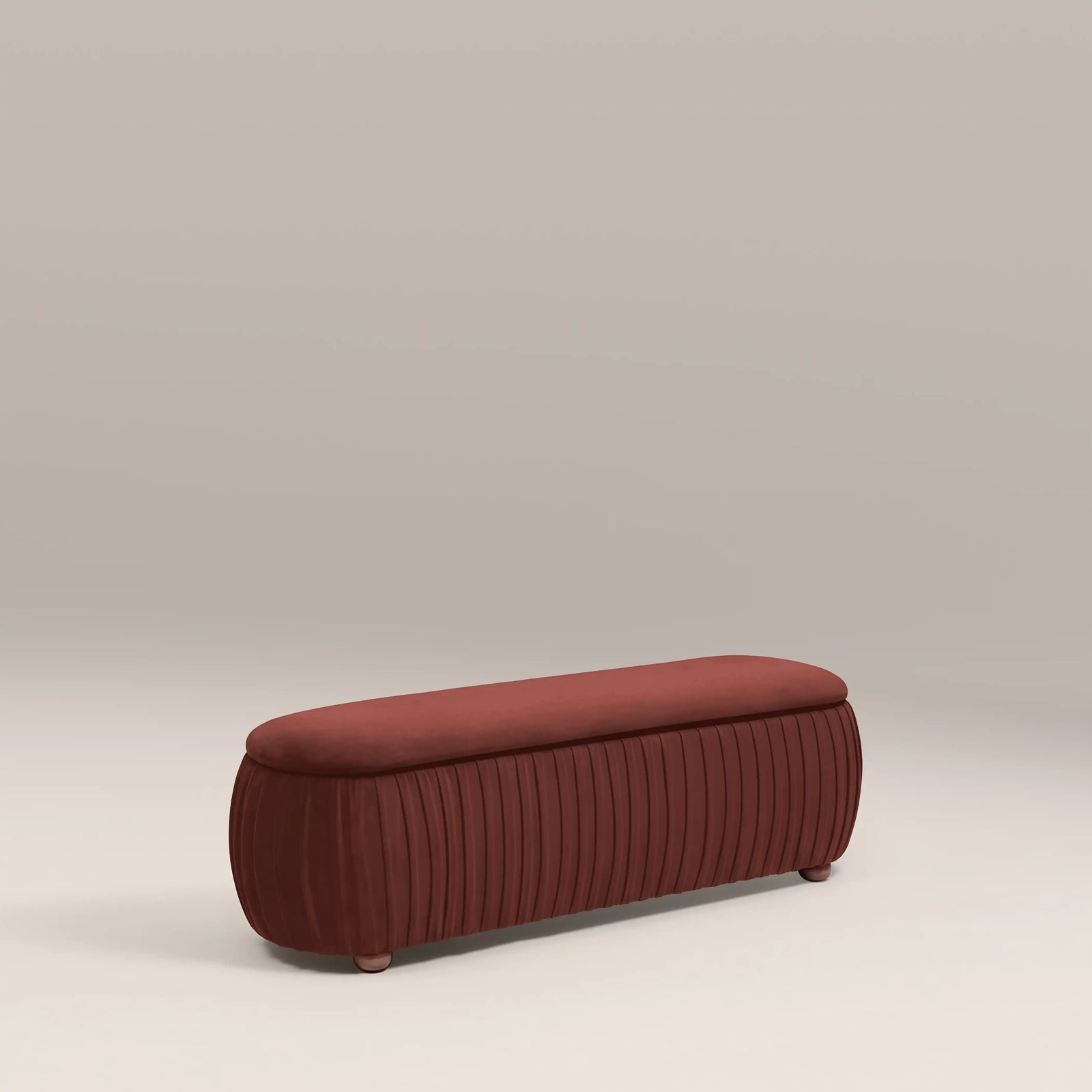 Bronte Storage Ottoman | Rust Red Sustainable Velvet