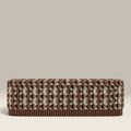 Oberon Storage Ottoman | Multicolour Orbis  Patterned Fabric & Walnut