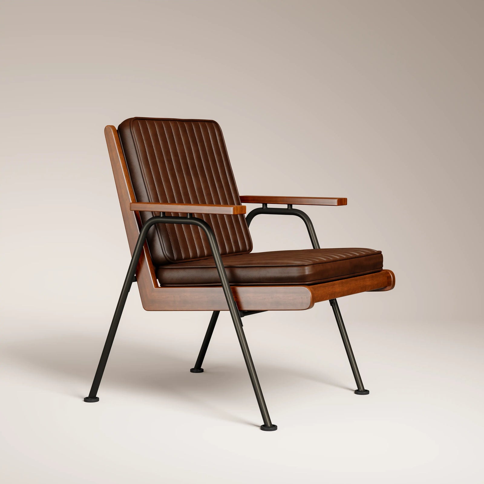 Wickham Armchair | Brown Faux Leather & Black
