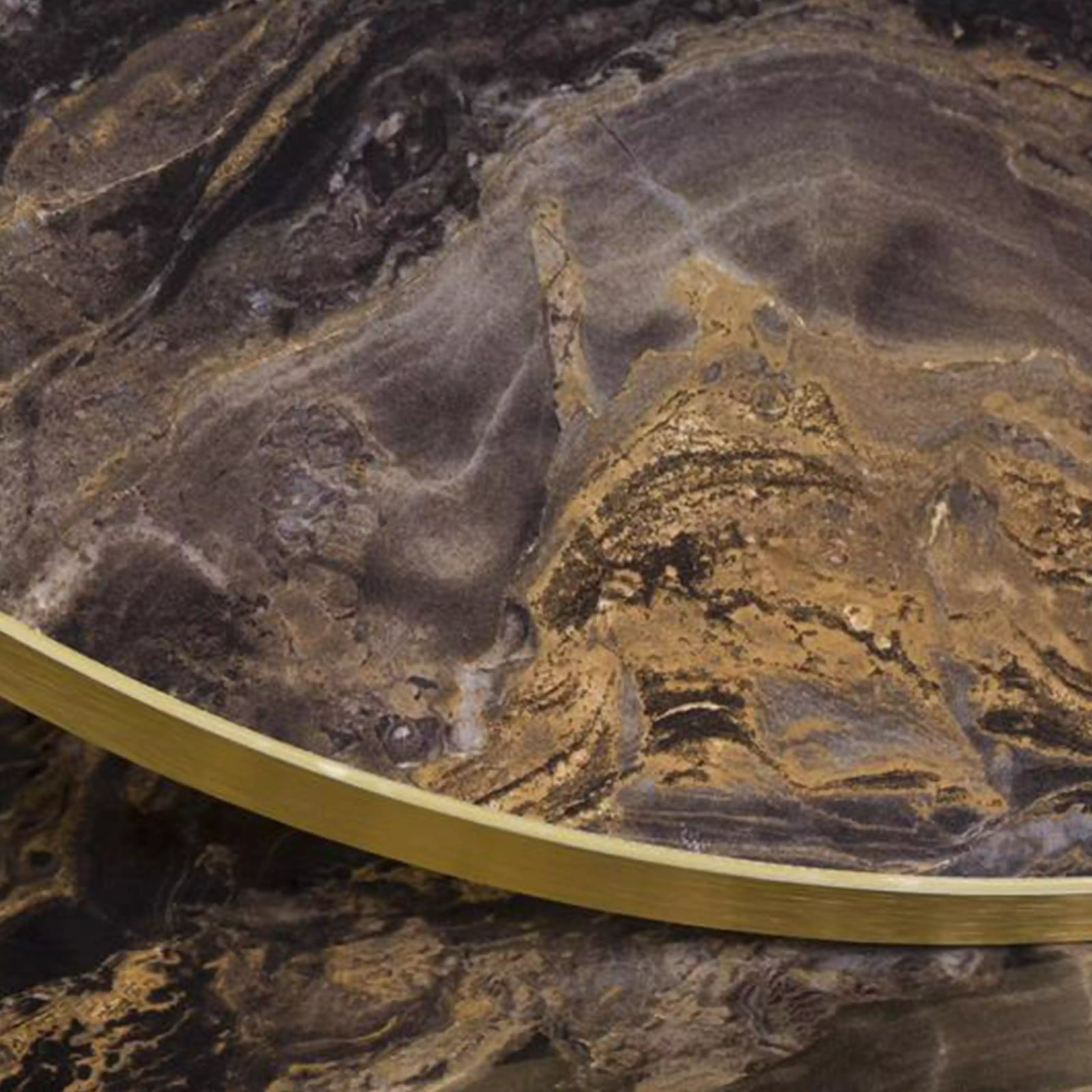 Phoenix Round Table Top | Cappuccino Marble Effect