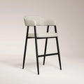 Presley Kitchen Stool | Speckled Stone Sustainable Boucle & Black