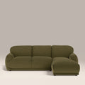 Cloud Right Hand Chaise Sofa | Moss Green Sustainable Mohair Velvet