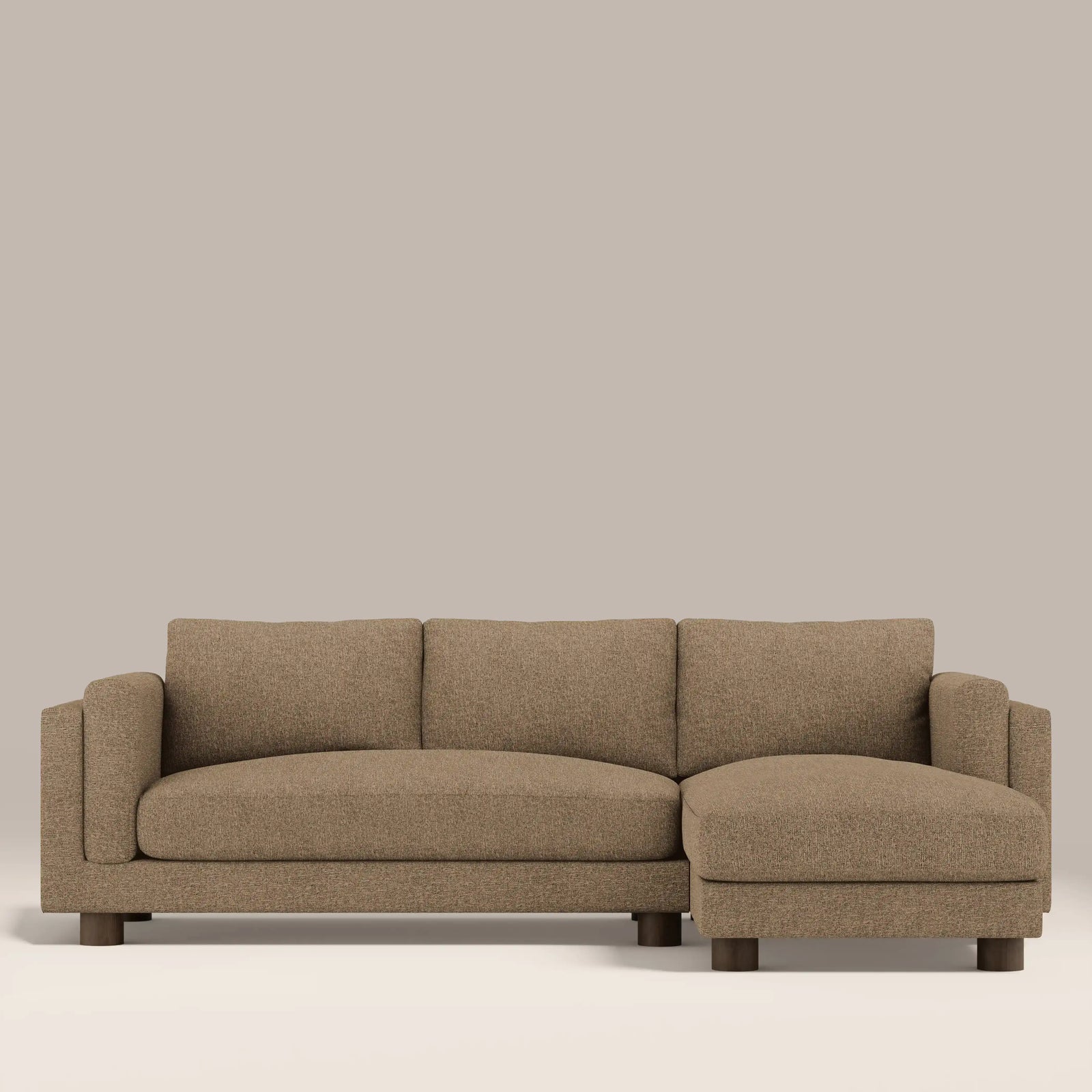 Halton Right Hand Chaise Sofa | Speckled Cappuccino Boucle