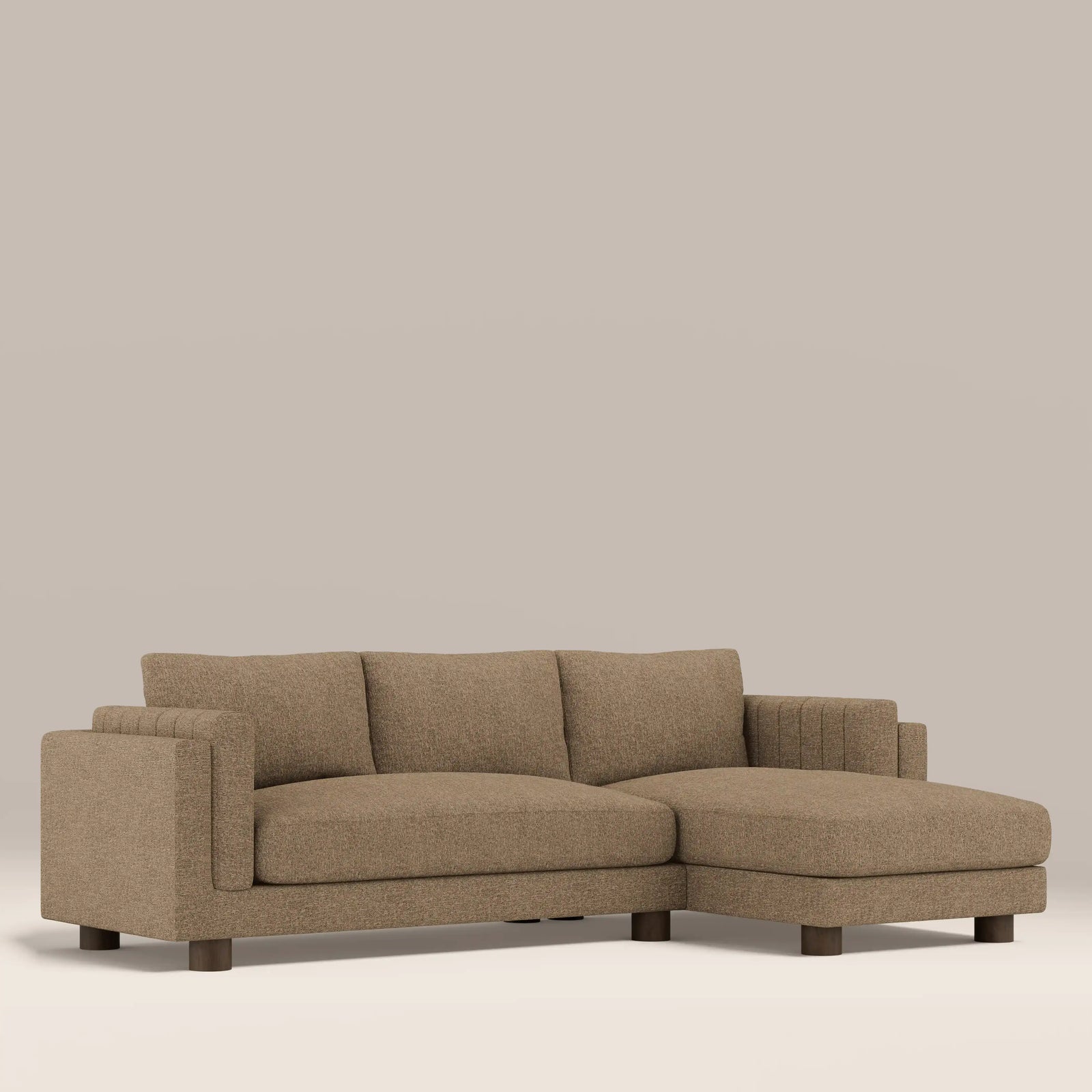 Halton Right Hand Chaise Sofa | Speckled Cappuccino Boucle